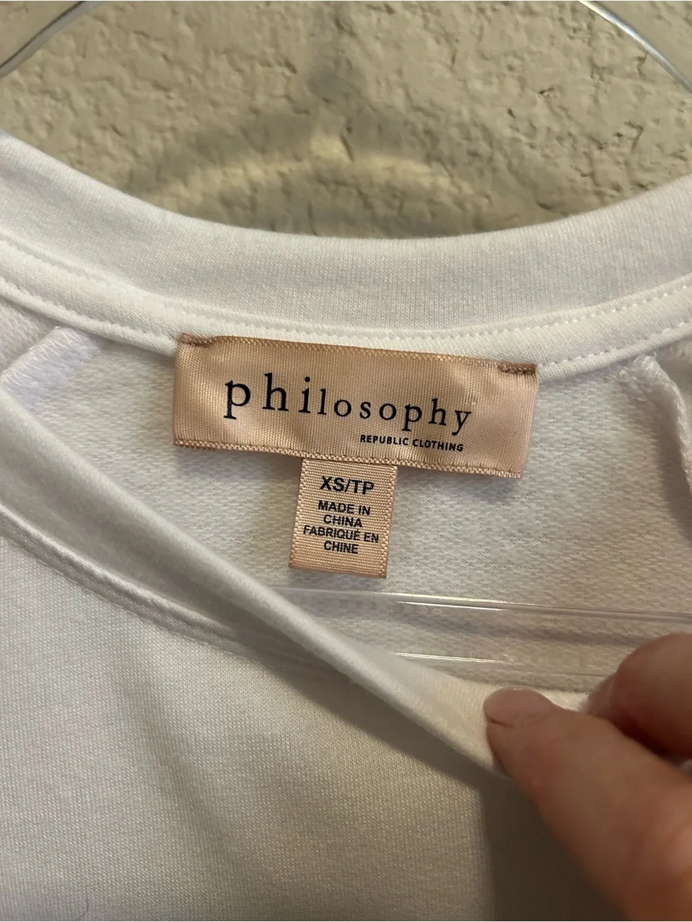Philosophy White Sweatshirt with Red & Green 'HO HO HO' sequins